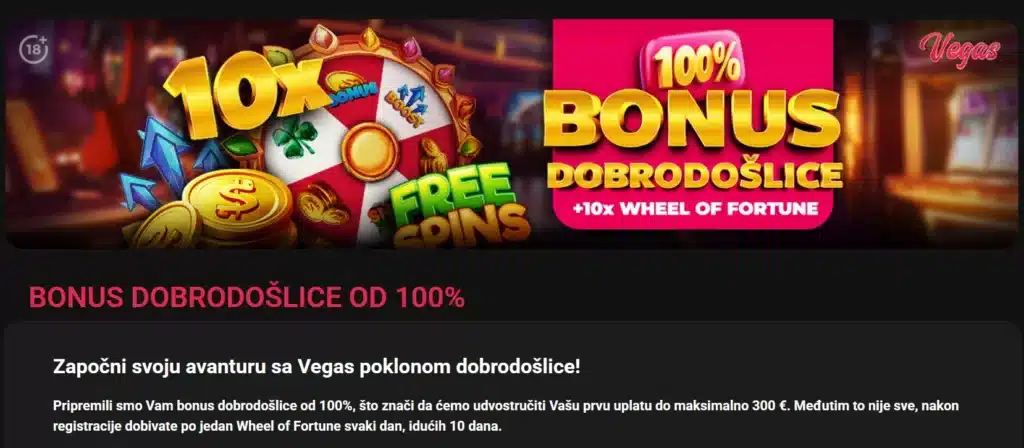 Vegas bonus dobrodošlice