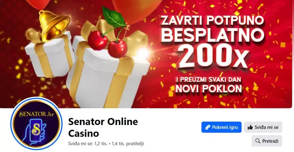 Senator online casino Facebook