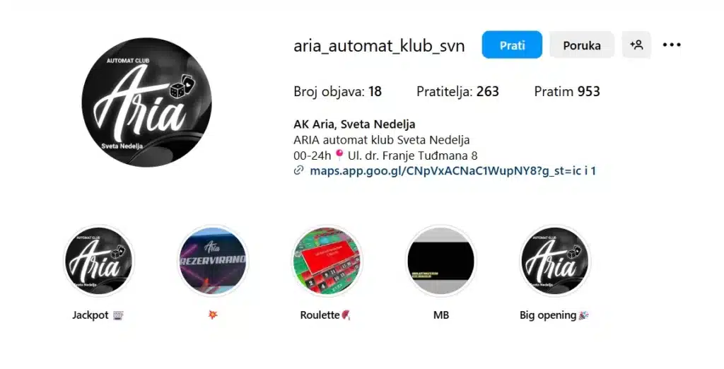 aria automat klub Sveta Nedjelja