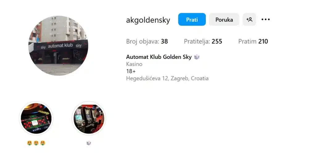 Golden Sky automat klub Instagram