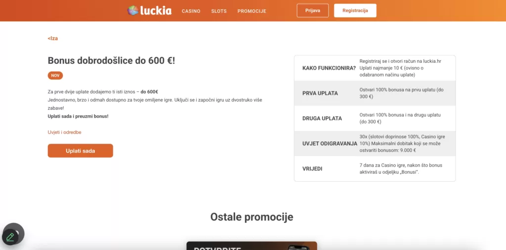 luckia bonus dobrodoslice